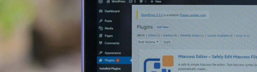 Tela do computador aberta no WordPress.