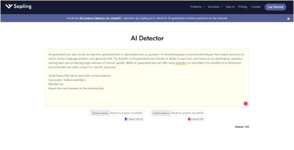 Qual é a melhor ferramenta para detecção de IA? Sapling