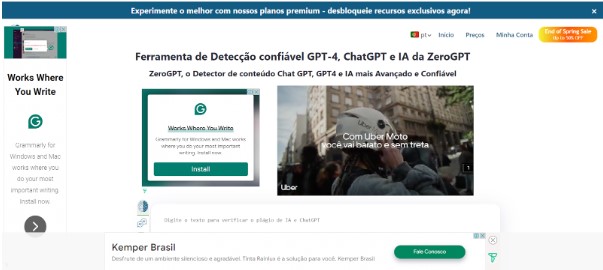 Qual é a melhor ferramenta para detecção de IA? ZeroGPT