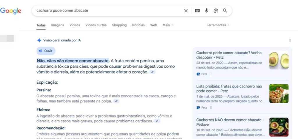 Cachorro comendo abacate, cuidado com alimentos tóxicos para cães.